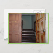 Offene Tür und Treppe zur Cameron Hall in Univers Postkarte (Vorne/Hinten)