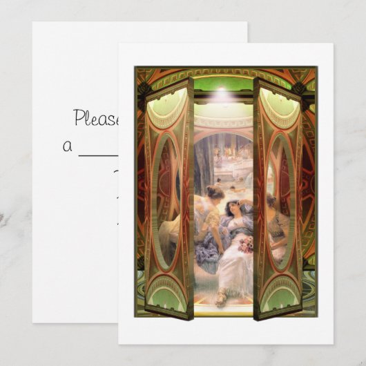 Offene Tür zu den Bädern Einladung (Vorne/Hinten)