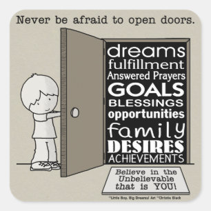 Offene Türen Quadratischer Aufkleber