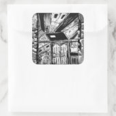 Offene Türen Quadratischer Aufkleber (Tasche)