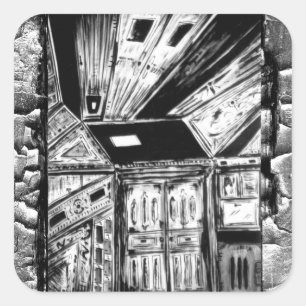 Offene Türen Quadratischer Aufkleber