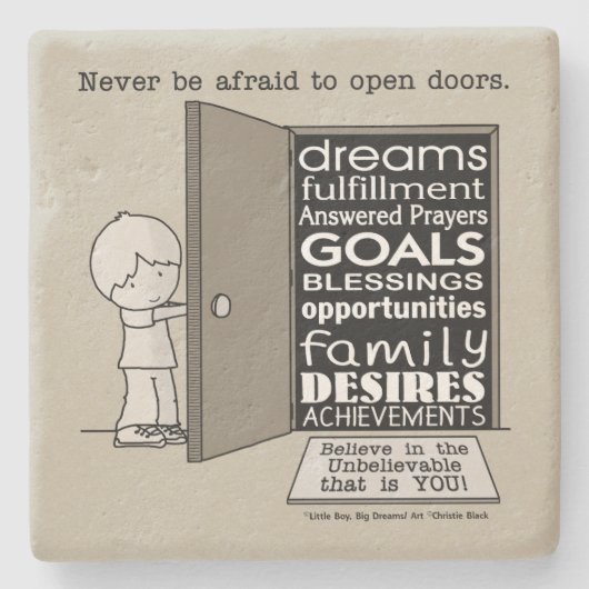 Offene Türen Steinuntersetzer (Vorderseite)