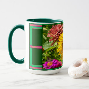 Offene und gebende, fördernde Sonnenblütenblüte Tasse