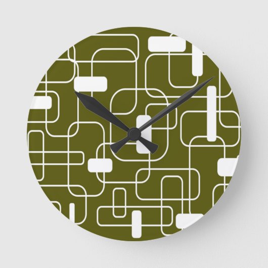 Offene und geschlossene Rechtecke - Camouflage Runde Wanduhr (Vorderseite)