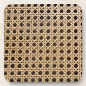 Offene Webart-Rattan-Stock-harte Getränkeuntersetzer (Vorderseite)