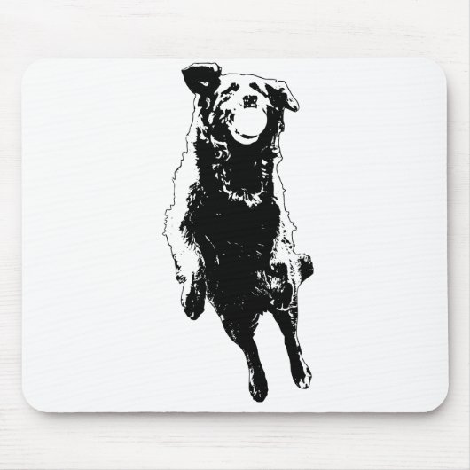 Offene Weiße, scharfe Pose Mousepad (Vorne)
