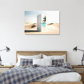 Offene Wüstentür mit tropischer Oase Leinwanddruck (Insitu (Schlafzimmer))