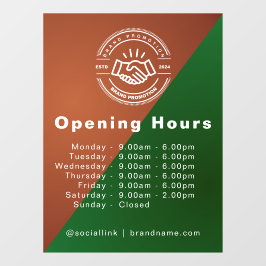 Offene Zeiten | Öffnungszeiten von Firmenlogos Fensteraufkleber