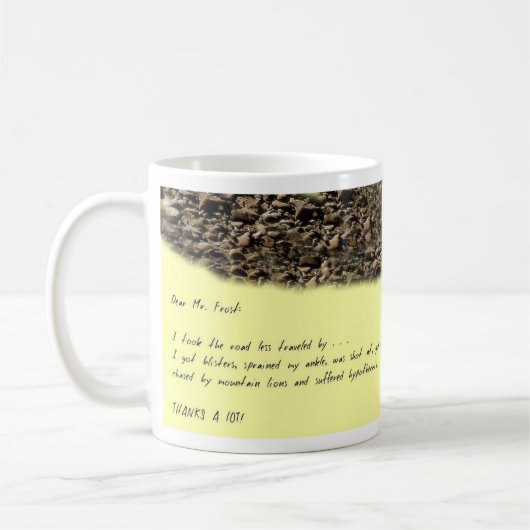 OFFENER BRIEF ZU ROBERT FROST KAFFEETASSE (Links)