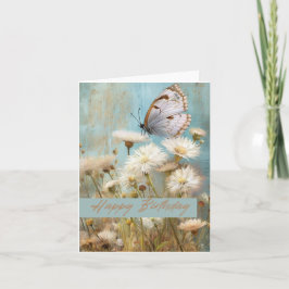 Offener Faltenwurf zum Geburtstag Blume Butterfly Karte