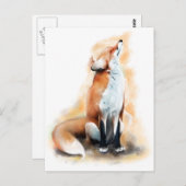 Offener Fuchs. Postkarte (Vorne/Hinten)