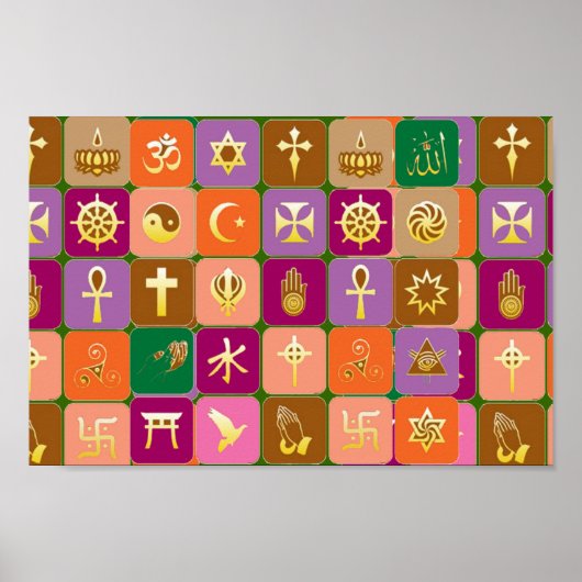 Offener Gedanke: ACHTUNG ALLER RELIGIONEN Poster (Vorne)