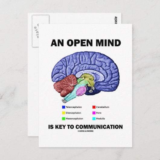 Offener Geist ist der Schlüssel zur Kommunikation Postkarte (Vorne/Hinten)