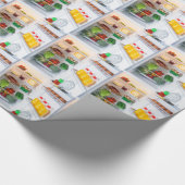 Offener Kühlschrank mit Essen Geschenkpapier (Ecke)