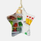 Offener Kühlschrank mit Essen Keramikornament (Rechts)