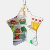 Offener Kühlschrank mit Essen Keramikornament (Links)