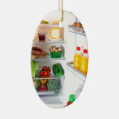 Offener Kühlschrank mit Essen Keramikornament (Rechts)