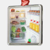 Offener Kühlschrank mit Essen Ornament Aus Metall (Links)