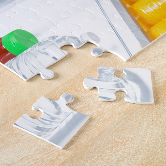 Offener Kühlschrank mit Essen Puzzle (Seite)