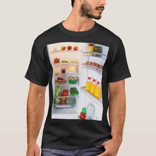 Offener Kühlschrank mit Essen T-Shirt (Vorderseite)