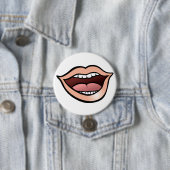 Offener Mund Lippen Zähne Zunge Button (Beispiel)