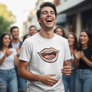 Offener Mund Lippen Zähne Zunge T-Shirt