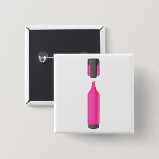 Offener rosa Leuchtstift Button (Vorne & Hinten)