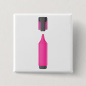 Offener rosa Leuchtstift Button (Vorderseite)