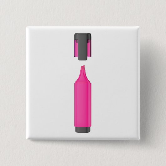 Offener rosa Leuchtstift Button (Vorderseite)