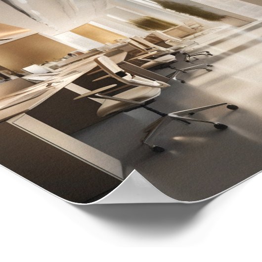 Offener und luftiger Büroraum Poster (Ecke)