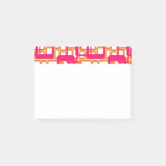 Offenere moderne Rechtecke Mitte des Jahrhunderts Post-it Klebezettel (Vorderseite)