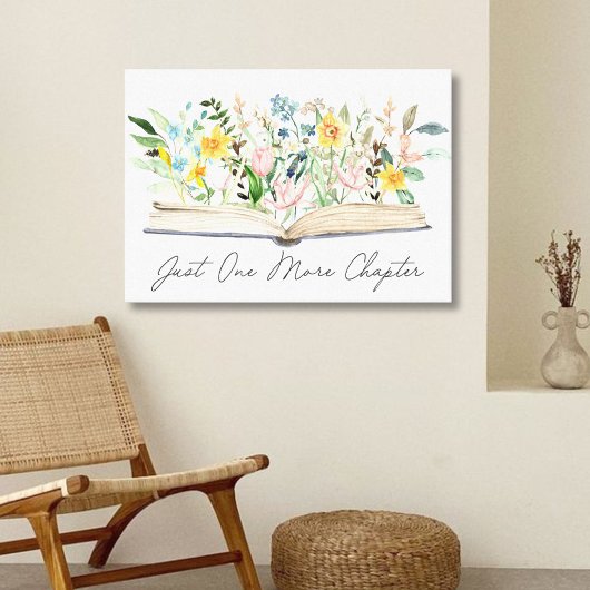 Offenes Aquarellbuch mit Blume Blumenästhetik Leinwanddruck