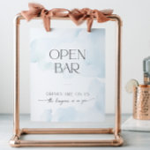 Offenes Bar Brautparty in Cloud Nine Blue Sockelschild