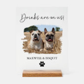 Offenes Bar Drink Akryllische Hochzeitszeichen für Acrylschild (Vorderseite)