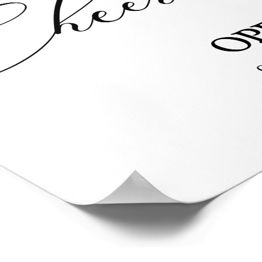 Offenes Bar-Hochzeitsschild Poster (Ecke)