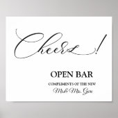 Offenes Bar-Hochzeitsschild Poster (Vorne)