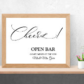 Offenes Bar-Hochzeitsschild Poster