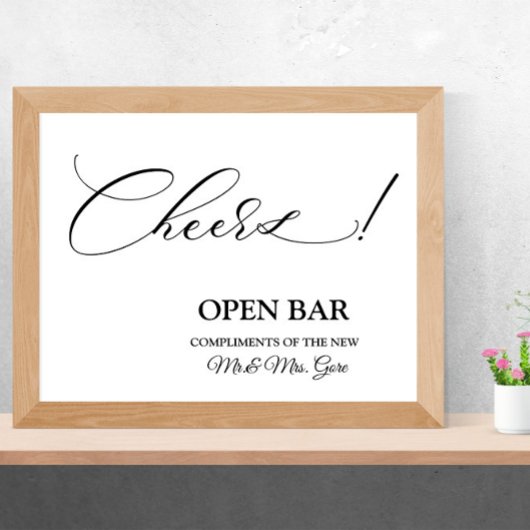 Offenes Bar-Hochzeitsschild Poster