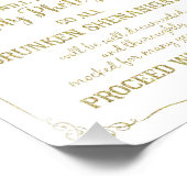 Offenes Bar Hochzeitszeichen Gold Glitzer, Hochzei Fotodruck (Ecke)