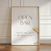 Offenes Bar Perlen und Prosecco-Neutral Sockelschild