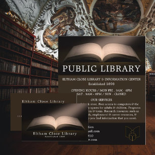 Offenes Buch, Bibliothek Visitenkarte