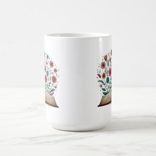 Offenes Buch Blume Große Morphing Keramik Verwandlungstasse (Zentrum)