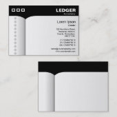 Offenes Buch (Buchführung) - Schwarz Visitenkarte (Vorne/Hinten)