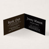 Offenes Buch, Buchklub im Detail Visitenkarten (Innenseite)