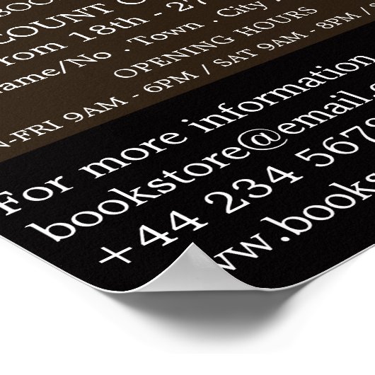 Offenes Buch, Buchspeicherwerbung Poster (Ecke)