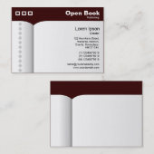 Offenes Buch - Dunkelbraun 330000 Visitenkarte (Vorne/Hinten)