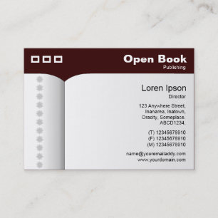 Offenes Buch - Dunkelbraun 330000 Visitenkarte