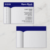 Offenes Buch - Dunkles Blau 000066 Visitenkarte (Vorne/Hinten)
