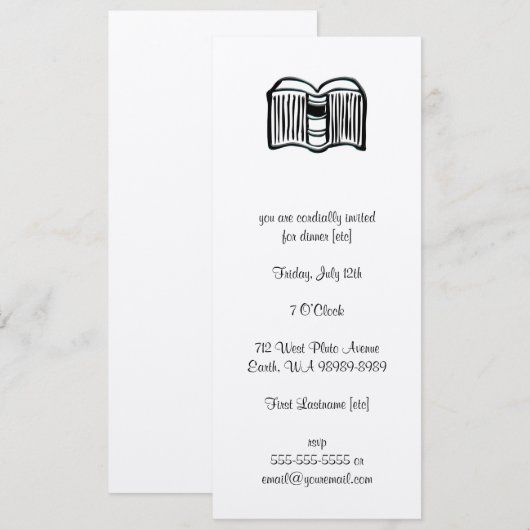 Offenes Buch Einladung (Vorne/Hinten)