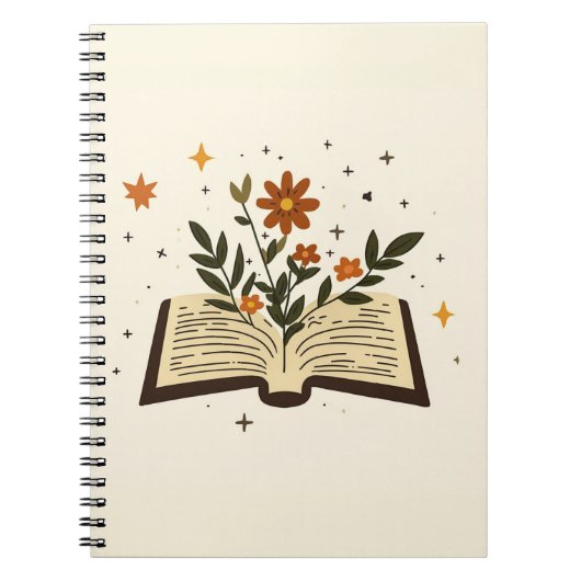 Offenes Buch Florale Magie Notizbuch (Vorderseite)